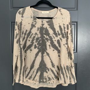 Tie-dye long-sleeve blouse